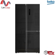 [0% 10 เดือน] (Beko) ตู้เย็น SIDE BY SIDE (19.9 Q) (3 ประตู) รุ่น GNO580E50GBTH