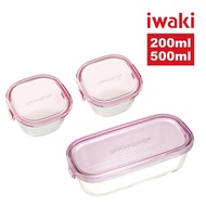 【iwaki】日本多用途小菜保鮮盒/耐熱玻璃焗烤盒3件組(200mlx2+500ml)(原廠總代理)