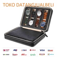 Ready - 8 Grid Leather Watch Box Display Box - L-001 - Black