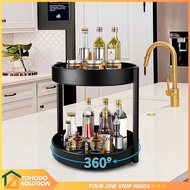 Stainless Steel Kitchen Storage 2 Layer Rotating Kitchen Spice Rack - NM2