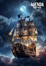 Agenda scolaire 2025 2026 Bateau Pirate: Organisateur et Planificateur Journalier | 2 Jours par page