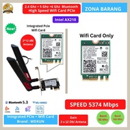 - Intel AX210 High Speed Wifi Card PCIe Wifi6 Dual Band Bluetooth