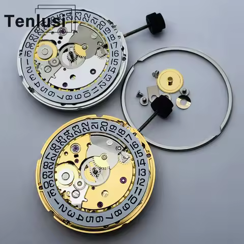 NEW PT5000 Automatic Movement 25 Jewels Self-winding Mechanism Silver Gold Watch Movement 28800bhp F