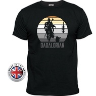 Starwars Mandalorian Bounty Hunter Fathers Day Dadalorian Black Tshirt