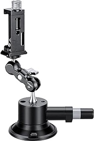 LEOFOTO SC-01 + PC-90II + Versa Arm Kit /72mm Pump Suction Cup, Phone Clamp and Versa Arm/ 1/4" Screw, Pump Active Camera Mounting Base, Glass/Car Sucker for Camera/Max Load: 55lb (25kg)