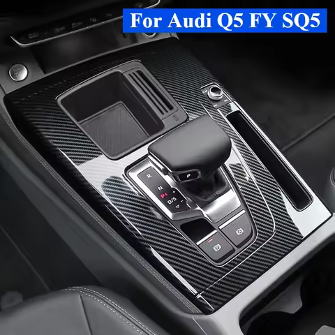 For Audi Q5 FY SQ5 LHD 2021 22 2023 2024 2025 Gear Shift Panel Cover Interior Carbon Fiber Trim Car 