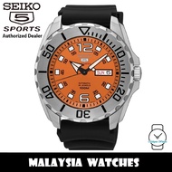 Seiko 5 Sports SRPB39J1 Made in Japan Automatic Orange Dial Stainless Steel Case Black Rubber Strap Men's Watch