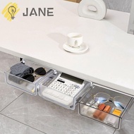 JANE Under Desk Drawer, Paste No-Punch Drawer Storage Box,  Hidden Drawer Tray Miscellaneous Storage Drawer Organizer Dormitory