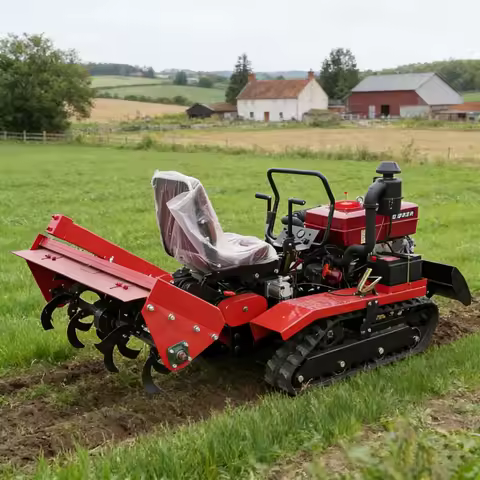 Customized 25HP Tractor Gearbox Rotary Tiller, Tracked Multi-function Rotary Tiller