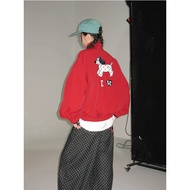 Stand-Up Collar Spotted Puppy Embroidered Baseball Uniform Women 2026 Spring Autumn Design Retro Nic
