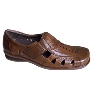 Giày mọi nam da bò đục lỗ thoáng khí màu vàng  TH GR248 [CAM KẾT DA BÒ THẬT ]