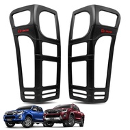 Tail Light Cover Frame Matte Black Red Logo Model 2/4 Doors For Isuzu D-Max 1.9 Blue Power Facelift 