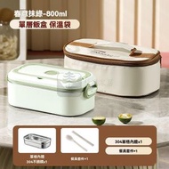 全城熱賣 - 包送貨 -高質素-超級保溫304不鏽鋼便當盒-保鮮飯盒-可微波爐便當盒-保溫盒-水果盒上班族學生午餐盒-便當盒-密封分格便當盒 抹茶綠單層+保溫袋