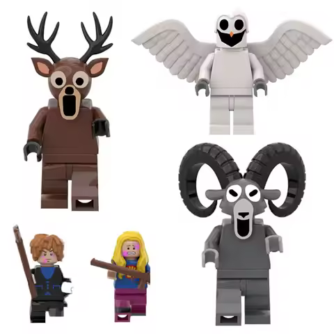 New 99 Nights In The Forest Deer Building Blocks Toys, Forest Monster Owl Goat Model Blocks, Christm