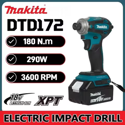 Makita Original DTD172 18V Brushless Cordless Impact Driver Rechargeable Screwdriver for Professiona