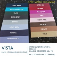 UM(1) Kertas karton Jasmine Warna Non Pastel, A4 / F4, 1 PAK isi 20 lbr