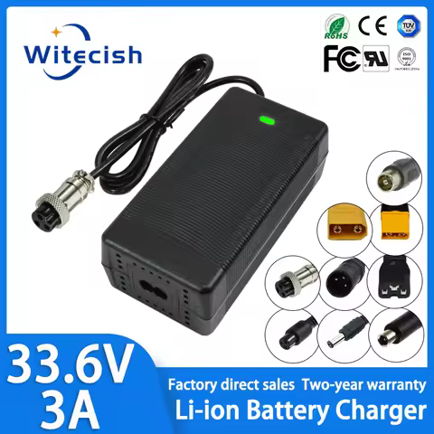 33.6V 3A Lithium Battery Charger For 28.8V 29.6V 8Series Battery pack with DC5.5×2.1 Connector Built