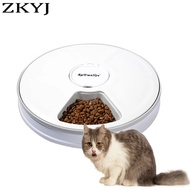 Automatic Slow Pet Feeder Timing Feeder 6 Meals 6 Grids Cat Dog Electric Dry Food Dispenser Dish Fee