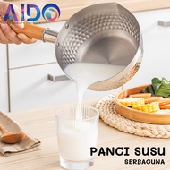 KAYU Milk Pot Noodle Pot Boiled Pot Multipurpose Pot 20CM Long Handle Pot Heat Resistant Wood Pattern 2021