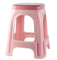 加厚可疊高膠椅膠凳(拼色-粉紅) #(KFF)