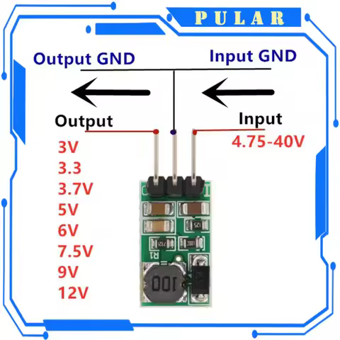 DD4012SA 1A DC 5-40V to 3V 3.3V 3.7V 5V 6V 7.5V 9V 12V Regulator DC-DC Step-Down Buck Converter Modu