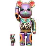 全新 現貨 Bearbrick 招財貓 400+100% 黑彩透 千萬両 開運