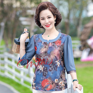 Áo sơ mi trung niên nữ cao cấp A44 - Áo kiểu cho người trung tuổi lớn tuổi U40 U50 U60 U70 - Shop th