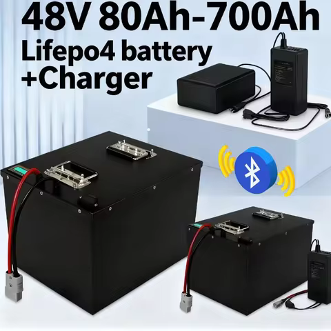 48V 80Ah-700Ah LiFePO4 Lithium Battery with BMS Rechargeable for 4KW/9KW Solar System RV Off-Grid Ma