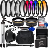 49mm Accessory Kit for Canon EOS M, M10, M100, M200, M50, M50, Mark II, Rebel SL1 &More - Includes: 