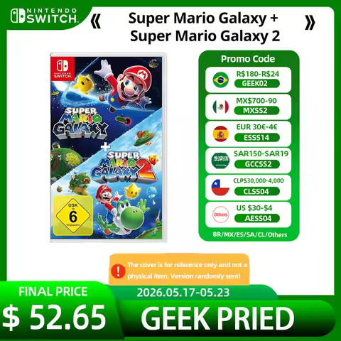 Super Mario Galaxy + Super Mario Galaxy 2 - Nintendo Switch Game NS1 and NS2 Original Games Card Sup
