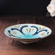 創意料理餐具冰裂釉陶瓷沙拉碗日式圓形刺身盤蝦盤復古日料干冰盤