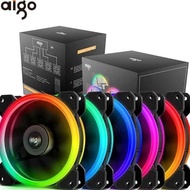 NEW AIGO DR12 PRO 5IN1 DOUBLE RGB FANRing - FIVE PACK WITH CONTROLLER Original