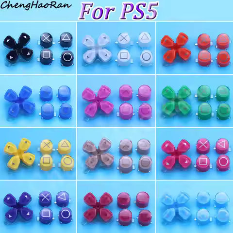 1 Set Plastic Jelly Buttons ABXY & D-pad Trigger Buttons For PS5 Game Controller Repair Replacement