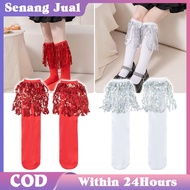 2Pcs Leg Warmers Kids Long Leg Warmer Stockings Sequin Tassel Warmers