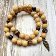 ||森羽|| 天然木質雙圈手環。黃楊木/沈香木/虎皮檀/黃銅