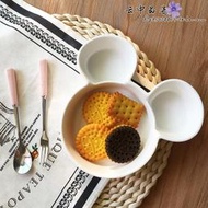 【好康免運】日式創意環保陶瓷餐具米奇分格盤兒童餐盤三格盤水果盤焗烤飯盤