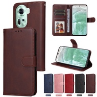 Leather Case For OPPO Reno 11 Pro Realme C55 C67 A59 A2M A79 5G Flip Magnet Cover Casing Card Slot W