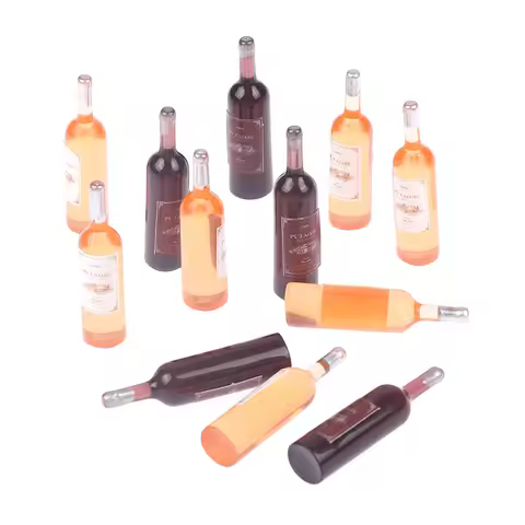 10Pcs 1/12 Dollhouse Miniature Bottles Of Red Wine Dollhouse Kitchen Food Toys
