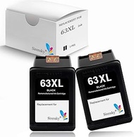 Sirensky Remanufactured Ink Cartridge for HP 63 XL 63XL for Officejet 5258 5255 4655 3830 4650 3833 3831 Envy 4520 4512 4516 Deskjet 1112 2130 2131 3632 3630 3633 3634 Printer (2 Black)