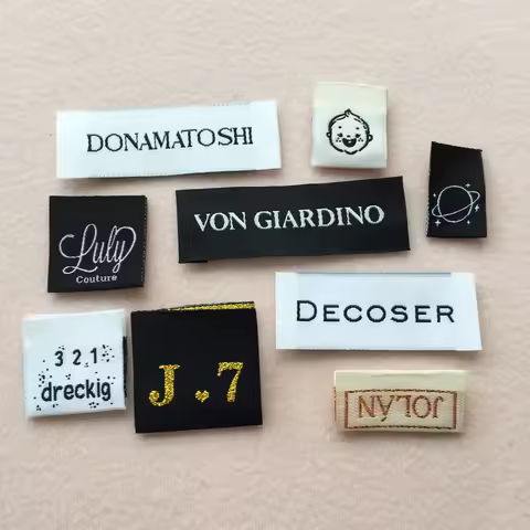 1000pcs/lot Custom Brand Name Clothing Woven Label Garment Fabric Label with Logo 2x5cm End Fold/Cen