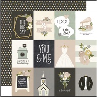 Echopark paper Wedding Happily Ever After Double-Sided Cardstock 12"X12" 3"X4" Elements
