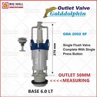 Goldolphin (GDA 2002sf) Single Press Button Toilet Cistern Flush Valve 40mm / 50mm Big Wall Hardware