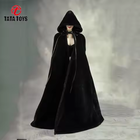 1/6 Scale female / male clothes black velvet cape long cloak fit 12 inches TBLeague JIAOU action fig