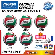 [100% Original] Molten Volleyball Official 1500 2700 3500 4000 5000 Size 4 Size 5 Tournament Trainin