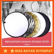 Reflektor Cahaya Studio Foto 5 in 1 Diameter 58 cm / Alat Papan Reflektor Reflector Kain Jahit Peman
