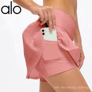 alo Sports Skirt for Women Summer Anti-Exposure Short Skirt Breathable Mesh Double Layer Fake Two-Pi