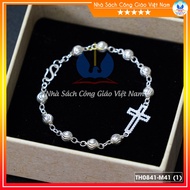 Super pretty silver stone cross bracelet for women TH0841-M41 - Catholic gifts, Patron's Day, Birthd