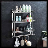 Stainless 3-tier Bathroom Wall Shelf/Bathroom Hanging RACK/3-Tier TOILET RACK/SHAMPOO Soap Holder RA
