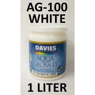 DAVIES PAINT AG-100 WHITE  ---------------- 1 LITER ----- AQUA GLOSS IT WATER BASED QUICK DRY ENAMEL