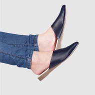 Cevany Sendal Wanita Bustong Kulit Asli Geovani S - Navy GB01